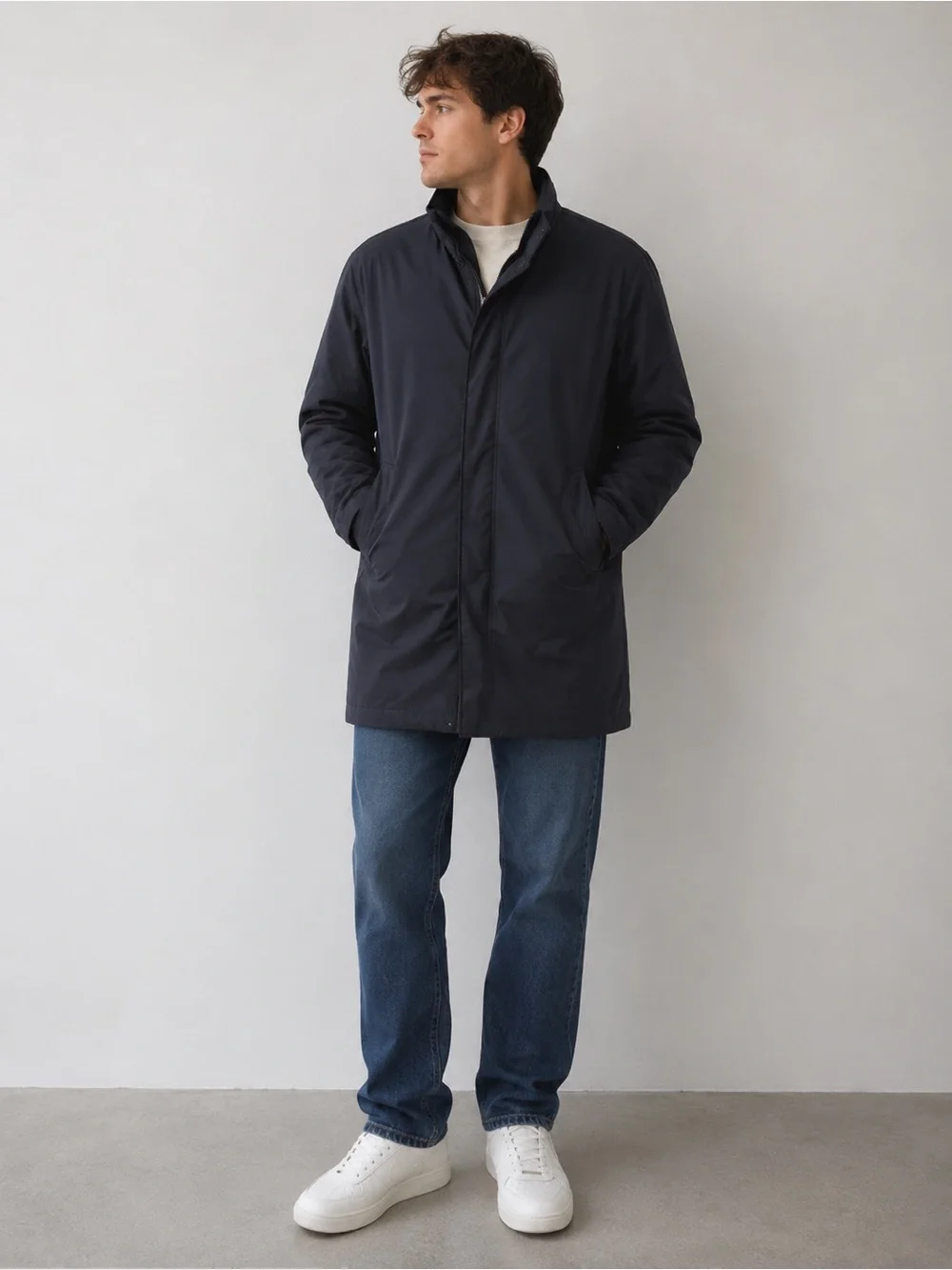 Banana Republic Cotton Filled Full Zip Jacket Preppy Navy Men’s XL
